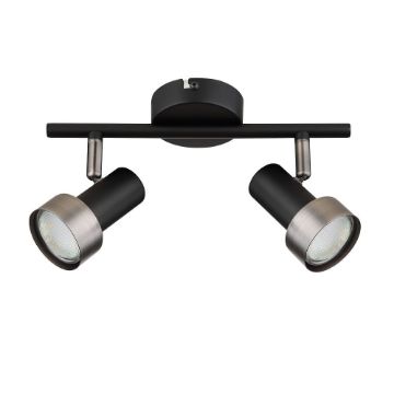 Plafoniera Rabalux Konrad Matte Black/Silver GU10 2x50W 73012 metal argintiu