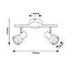Plafoniera Rabalux Konrad Matte Black/Silver GU10 2x50W 73012 metal argintiu