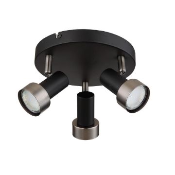 Plafoniera Rabalux Konrad Matte Black/Silver GU10 3x50W 73013 metal argintiu