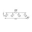 Plafoniera Rabalux Konrad Matte Black/Silver GU10 4x50W 73014 metal argintiu