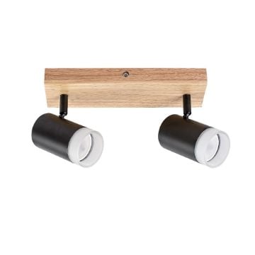 Plafoniera Rabalux Toras Black/Oak GU10 2x5W 73122 metal negru