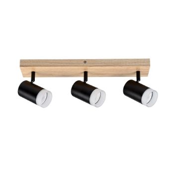 Plafoniera Rabalux Toras Black/Oak GU10 3x5W 73123 metal negru