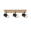 Plafoniera Rabalux Toras Black/Oak GU10 3x5W 73123 metal negru