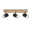 Plafoniera Rabalux Toras Black/Oak GU10 3x5W 73123 metal negru