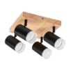 Plafoniera Rabalux Toras Black/Oak GU10 4x5W 73124 metal negru