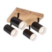 Plafoniera Rabalux Toras Black/Oak GU10 4x5W 73124 metal negru