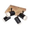 Plafoniera Rabalux Toras Black/Oak GU10 4x5W 73124 metal negru