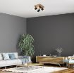 Plafoniera Rabalux Toras Black/Oak GU10 4x5W 73124 metal negru
