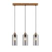 Lustra Rabalux Tanno Black/Oak E27 3x25W 72123 sticla fumurie