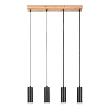 Lustra Rabalux Toras Black/Oak E27 4x5W 72124 metal negru