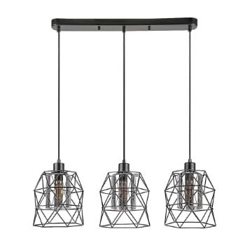Lustra Rabalux Emrys Black-Smoky E27 3x40W 72113 sticla fumurie