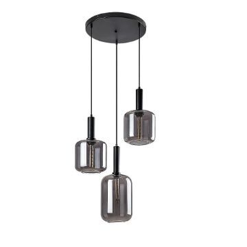 Lustra Rabalux Lissandra Black-Smoky E27 3x40W 72103 sticla fumurie