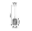 Pendul Rabalux Adalla Matte Black-Rattan E27 40W 72091 ratan