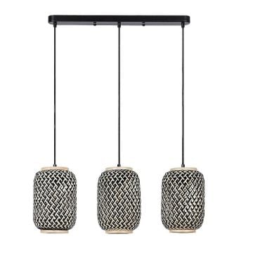 Lustra Rabalux Adalla Matte Black-Rattan E27 3x40W 72093 ratan