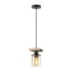 Pendul Rabalux Niylah Black-Amber E27 25W 72081 sticla chihlimbar