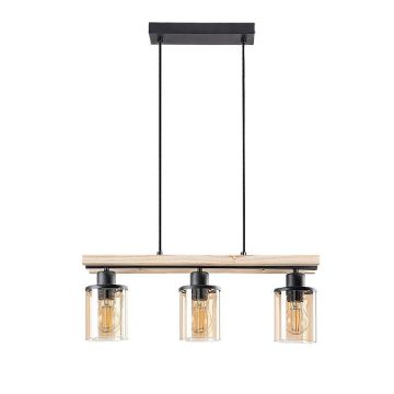 Lustra Rabalux Niylah Black-Amber E27 3x25W 72083 sticla chihlimbar
