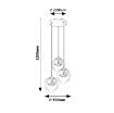 Pendul Rabalux Peyton Black-Smoky E14 3x15W 72063 sticla fumurie
