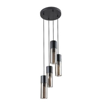 Lustra Rabalux Ronno Black-Smoky E27 4x25W 72054 sticla fumurie
