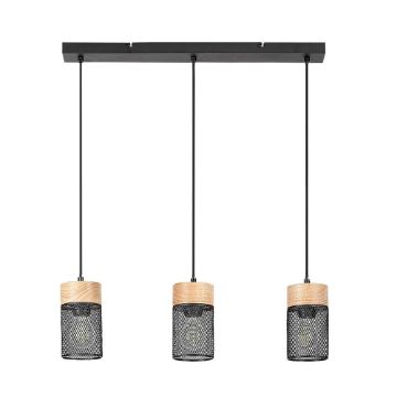 Lustra Rabalux Callum Black-Wood E27 3x25W 72043 metal negru