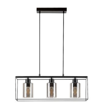 Lustra Rabalux Chadwick Black-Smoky E27 3x25W 72033 sticla fumurie