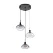 Lustra Rabalux Dvora Black-Smoky E27 3x40W 72023 sticla fumurie