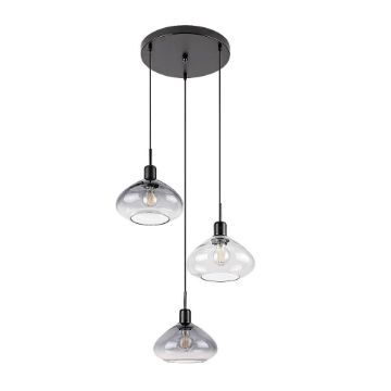 Lustra Rabalux Dvora Black-Smoky E27 3x40W 72023 sticla fumurie