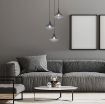 Lustra Rabalux Dvora Black-Smoky E27 3x40W 72023 sticla fumurie