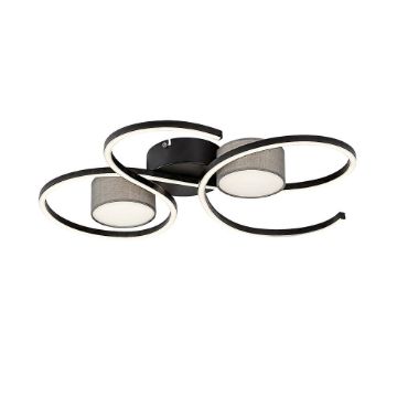 Plafoniera LED Rabalux Shiena Matte Black-Gray 38W 1880lm 71116 textil gri