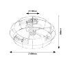 Plafoniera Rabalux Cadmus Black E27 3x25W 71043 metal negru