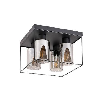 Plafoniera Rabalux Chadwick Black E27 4x25W 71034 sticla fumurie