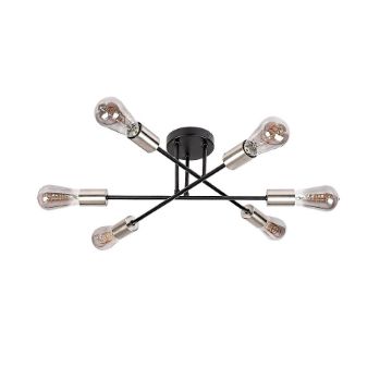 Plafoniera Rabalux Branwen Black-Chrome E27 6x25W 71026 metal crom