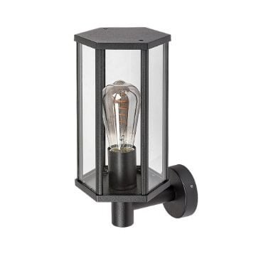 Aplica exterior Rabalux Dubrovnik Matte Black E27 40W 7239 sticla transparenta
