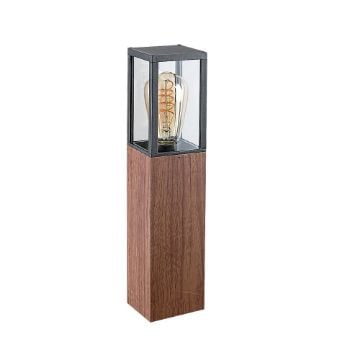 Stalp exterior Rabalux Wales Oak E27 60W 7196 sticla transparenta
