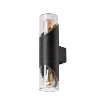 Aplica exterior Rabalux Novigrad Black E27 2x28W 7237 plastic transparent