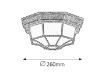 Plafoniera exterior Rabalux Milano 8376 100W metal auriu antic