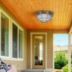 Plafoniera exterior Rabalux Milano 8376 100W metal auriu antic