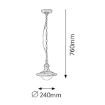Pendul exterior Rabalux Oslo Antique White 8740 metal alb antic