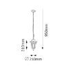 Pendul exterior Rabalux Velence White 8207 metal sticla