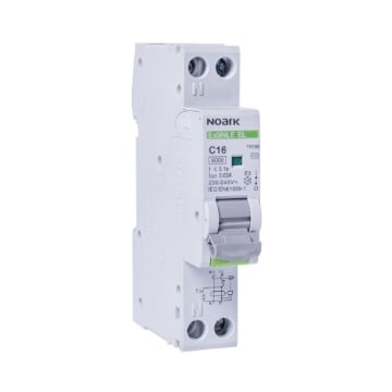 Intrerupator automat diferential Noark 1P+N 16A 6kA 30mA 230VAC IP20 111155