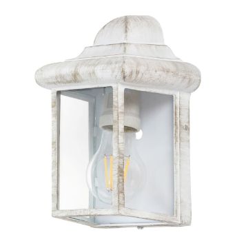 Aplica exterior Rabalux Norvich Antique White 8753 sticla transparenta