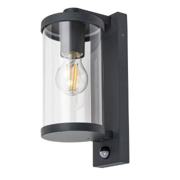 Aplica exterior Rabalux Silistra Anthracite senzor miscare 7892 sticla transparenta