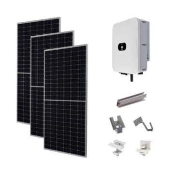 Kit fotovoltaic monofazat 5kW acoperis tigla, 10 panouri JaSolar, 1 invertor Huawei, accesorii