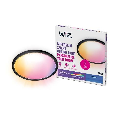 Plafoniera LED neagra WiZ SuperSlim 22W 2600lm WIFI BT RGBW