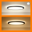 Plafoniera LED neagra WiZ SuperSlim 22W 2600lm WIFI BT RGBW