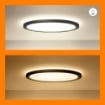 Plafoniera LED neagra WiZ SuperSlim 32W 3750lm WIFI BT RGBW