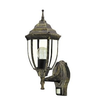 Aplica exterior Rabalux senzor miscare Nizza 8458 60W metal auriu