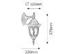 Aplica exterior Rabalux Milano 8371 60W metal auriu antic