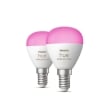 Set 2 becuri LED Philips Hue E14 5.1W 470lm P45 White and Color Ambiance