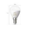 Set 2 becuri LED Philips Hue E14 5.1W 470lm P45 White Ambiance