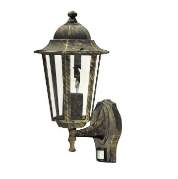 Aplica exterior Rabalux senzor miscare Velence 8218 60W metal auriu antic